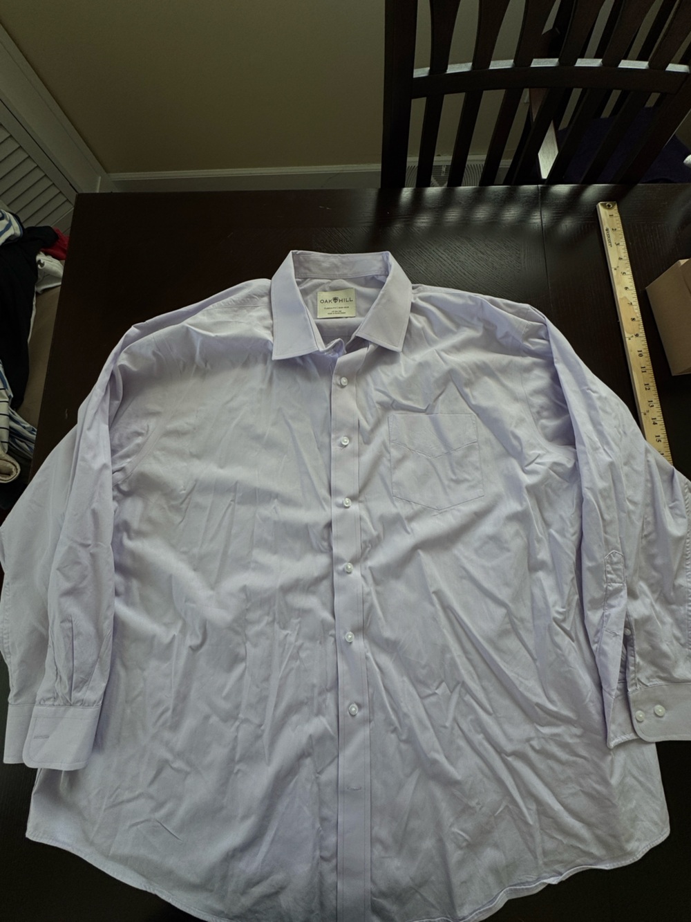 Oak Hill Men's Dress Shirt, Lilac, Classic Fit, Non-Iron, Long Sleeve, 19 34/35